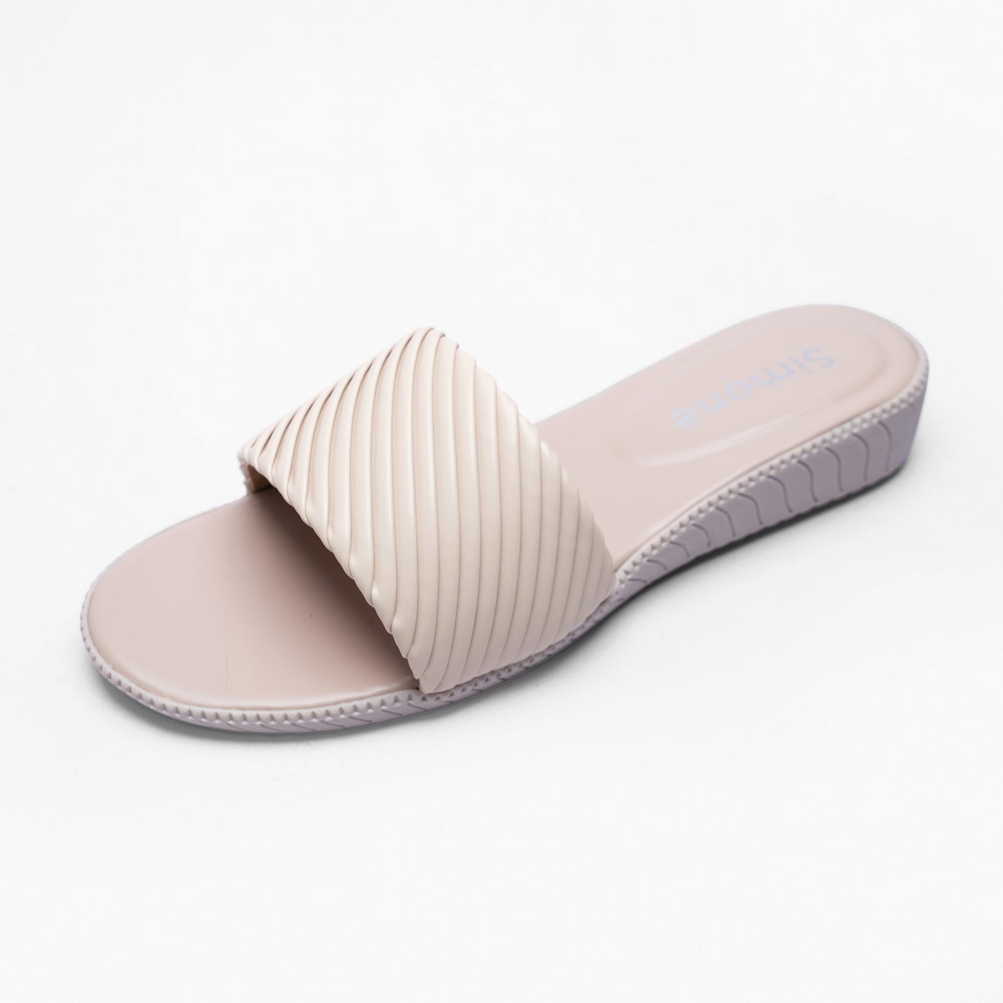 Ladies Padded Textured Slide Sandals