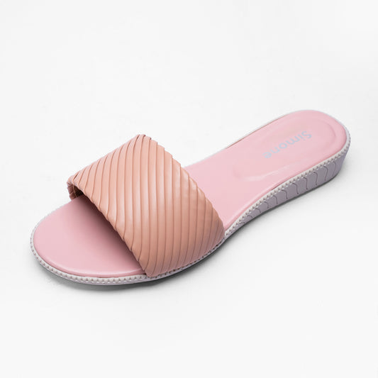 Ladies Padded Textured Slide Sandals