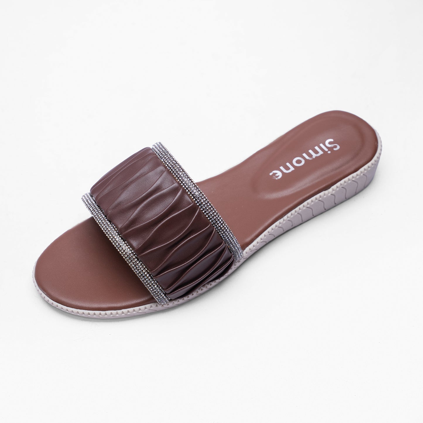 Ladies Embellished Padded Slide Sandals