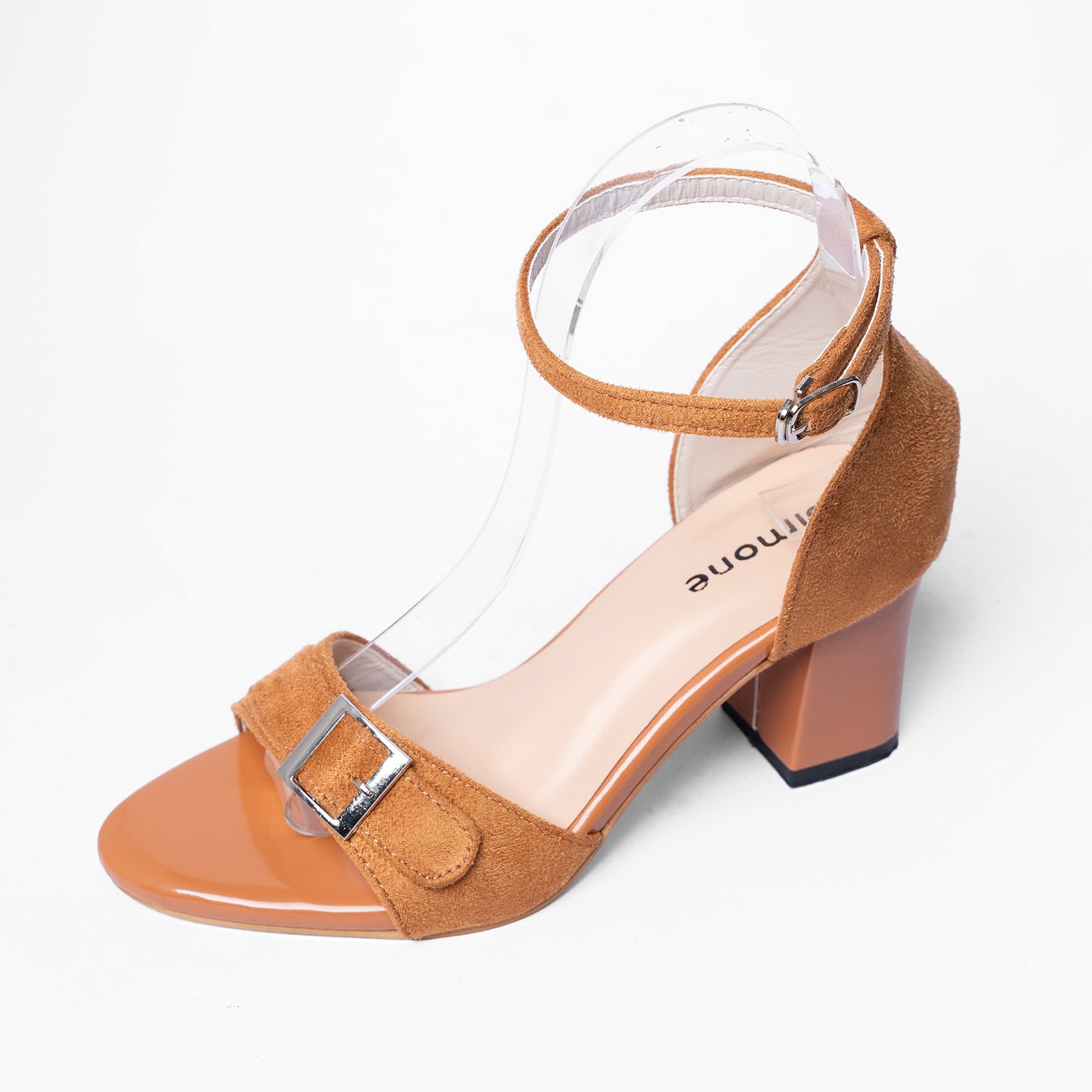 Ladies Suede Block Heel Ankle Strap Sandals