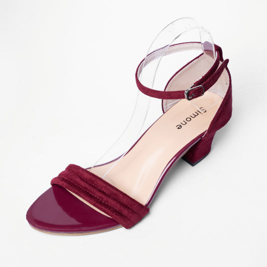 Ladies Ankle Strap Box Heel Sandal