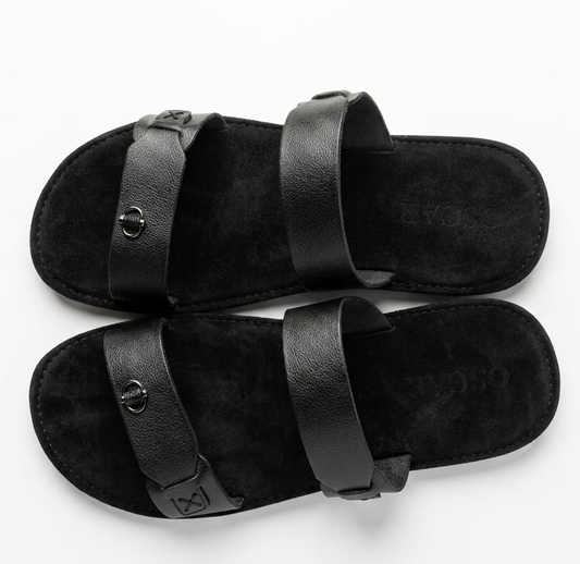 Men's Casual Two-Strap Leather Sandals