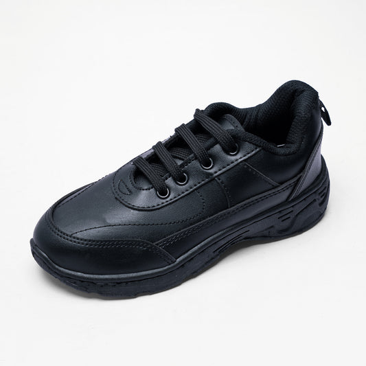 Activo Kids’ Lace-Up Black School Shoes