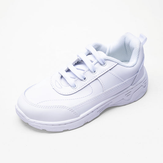 Activo Kids’ Lace-Up White School Shoes