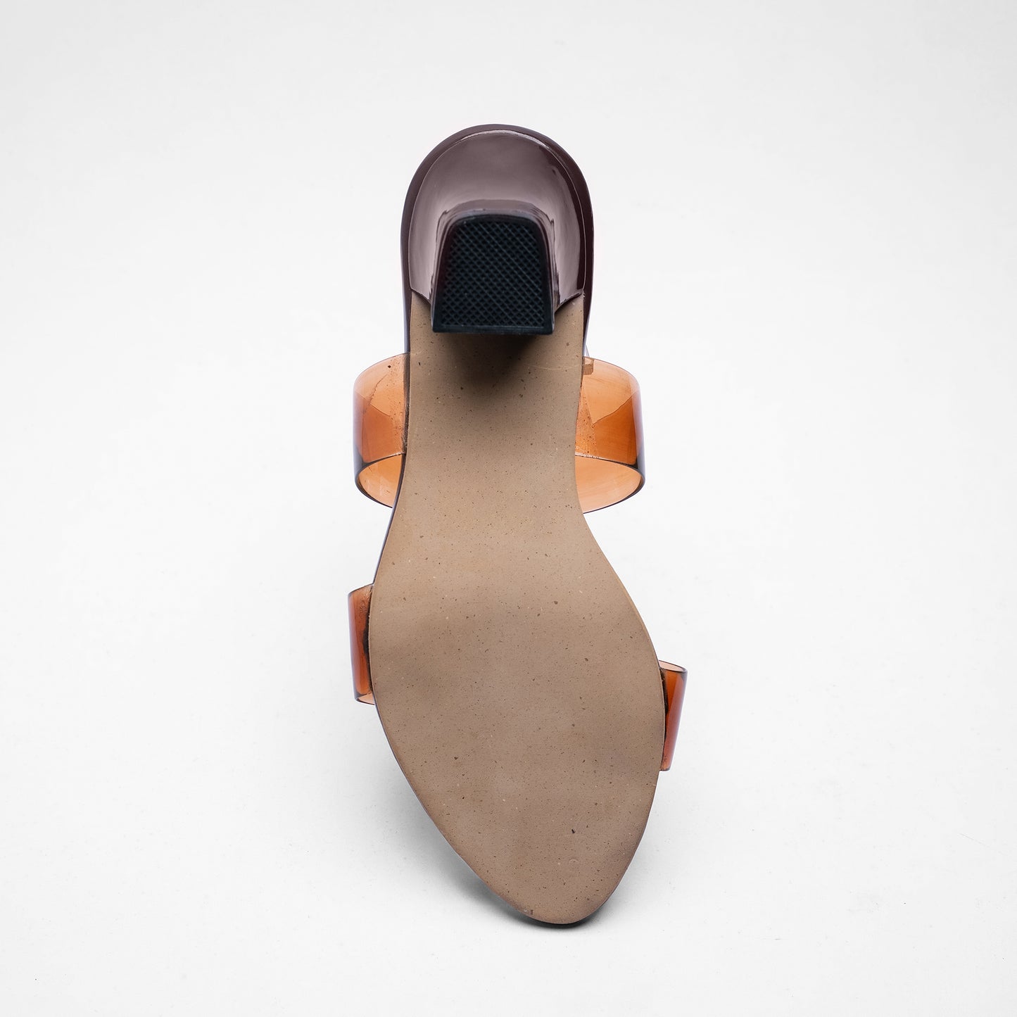 Ladies Transparent Strap Box Heel