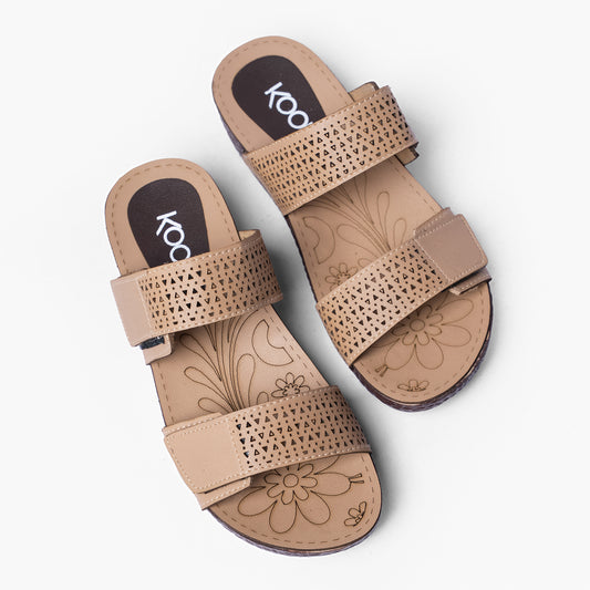 Ladies Double-Strap Wedge Sandals