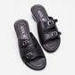 Ladies Double-Buckle Slide Sandals