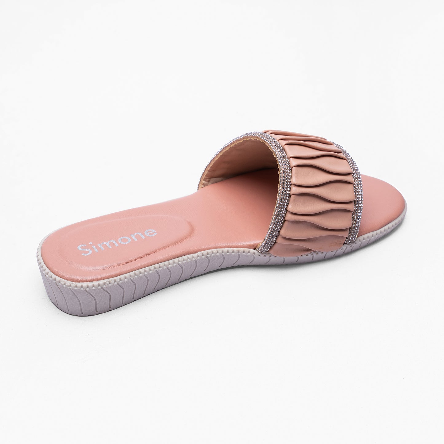 Ladies Embellished Padded Slide Sandals