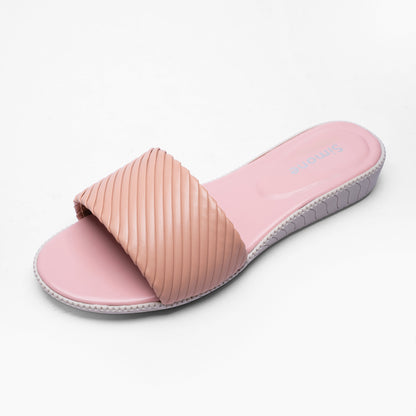 Ladies Padded Textured Slide Sandals