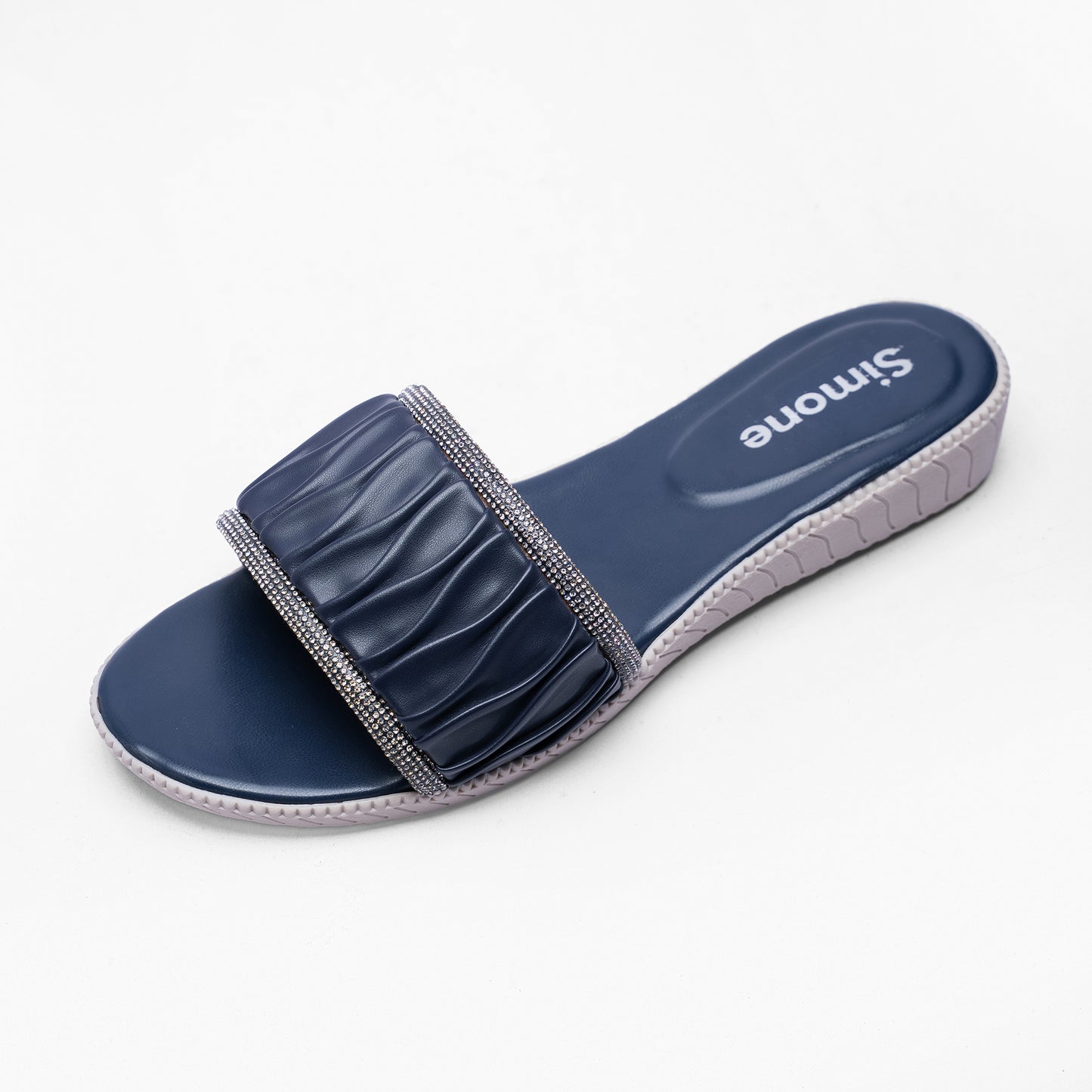 Ladies Embellished Padded Slide Sandals