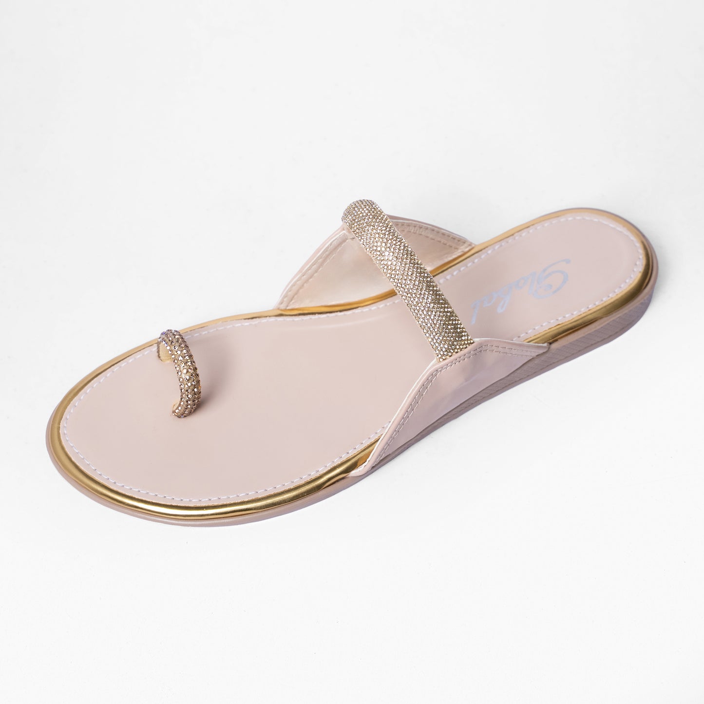 Ladies Rhinestone Toe-Ring Slide Sandals