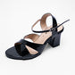 Ladies Criss-Cross Strap Box Heel Sandals
