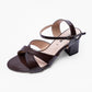 Ladies Criss-Cross Strap Box Heel Sandals