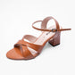 Ladies Criss-Cross Strap Box Heel Sandals