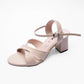 Ladies Criss-Cross Strap Box Heel Sandals