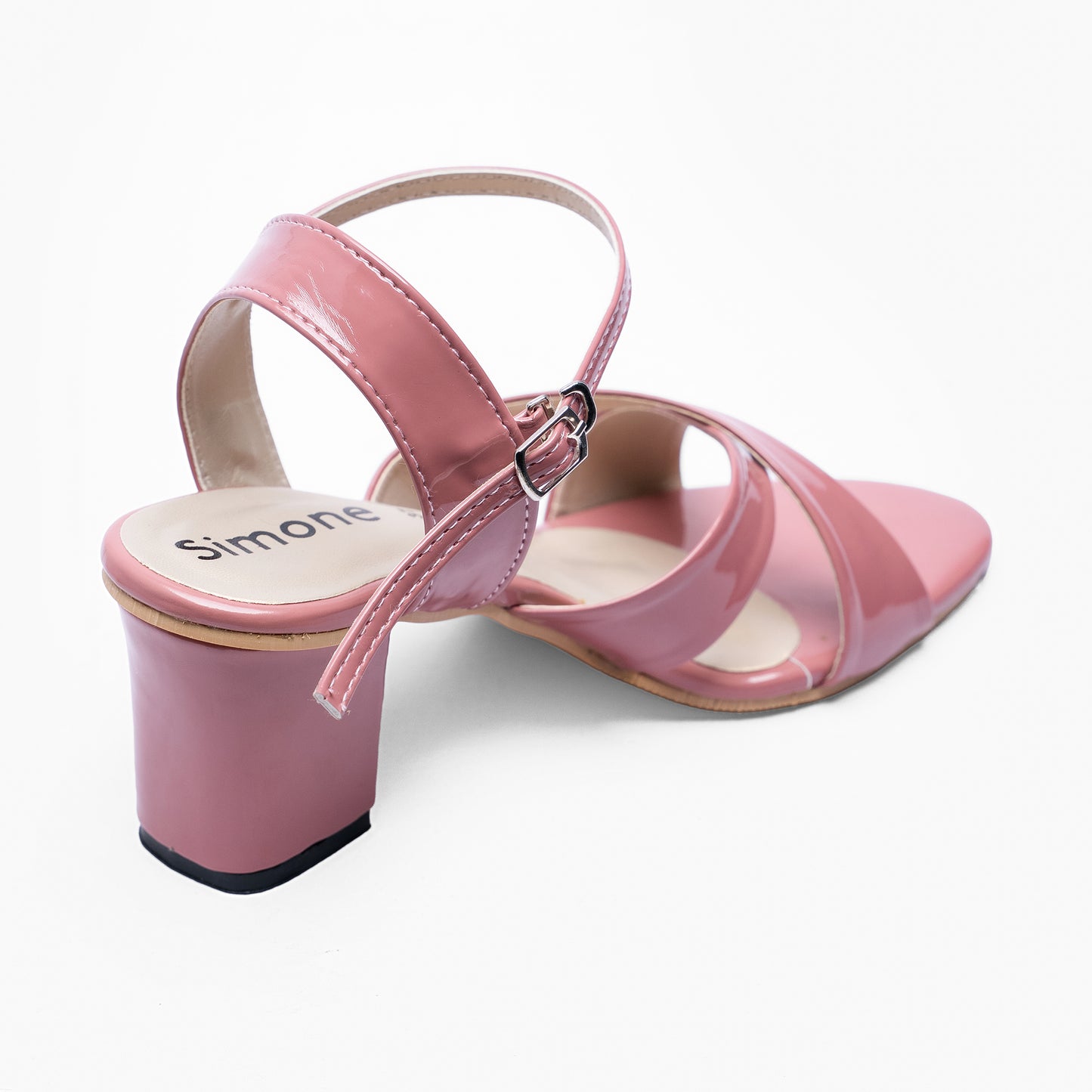 Ladies Criss-Cross Strap Box Heel Sandals