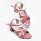 Ladies Criss-Cross Strap Box Heel Sandals
