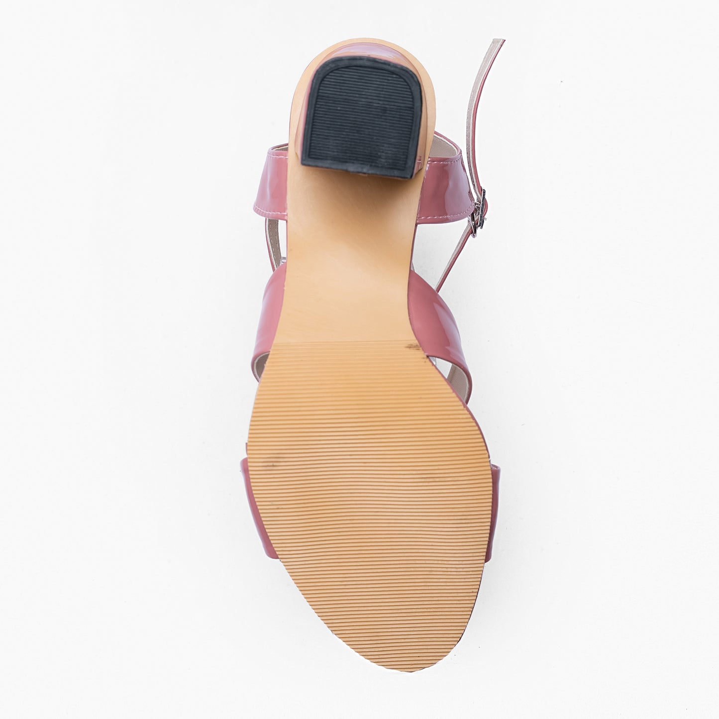 Ladies Criss-Cross Strap Box Heel Sandals
