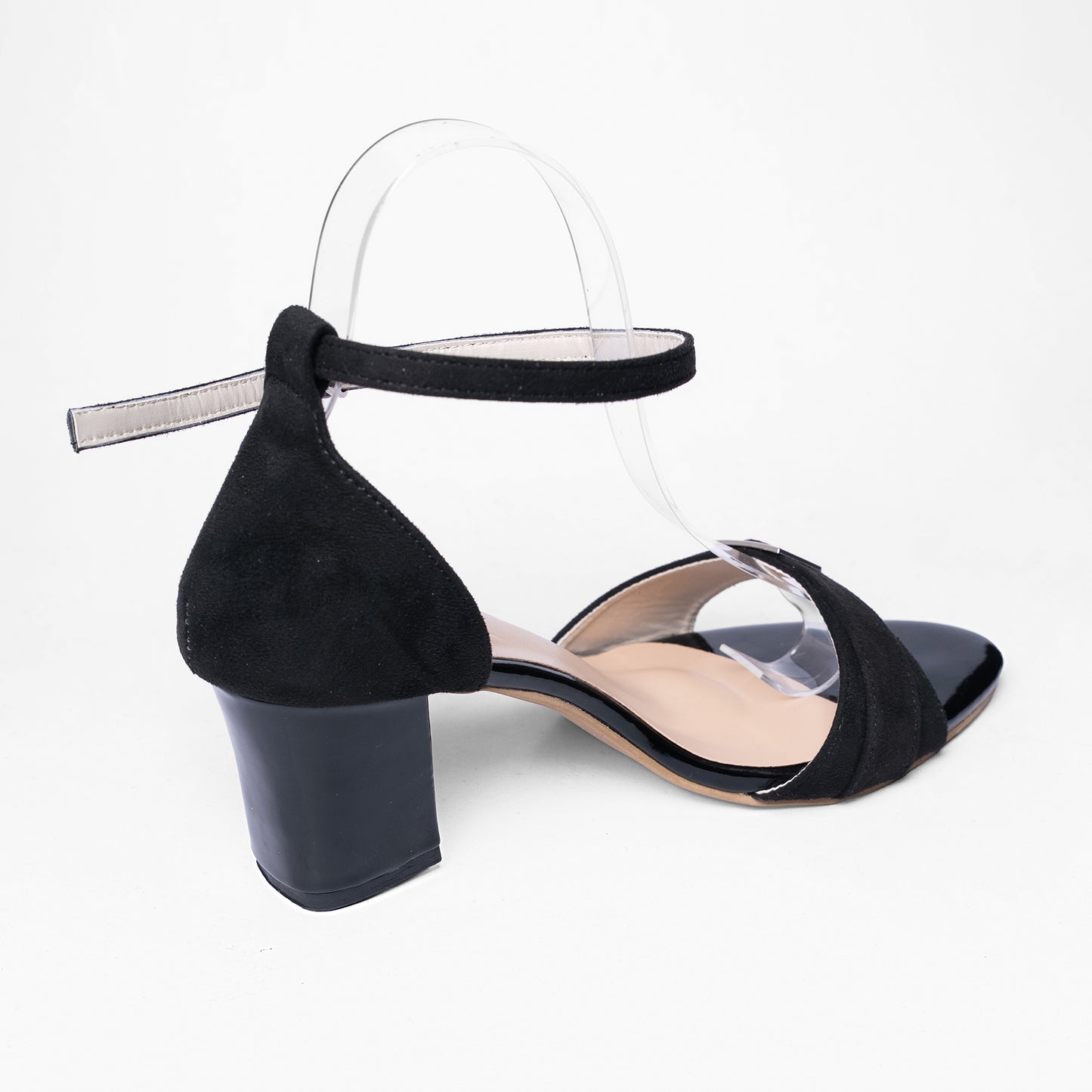 Ladies Suede Block Heel Ankle Strap Sandals
