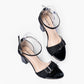 Ladies Suede Block Heel Ankle Strap Sandals
