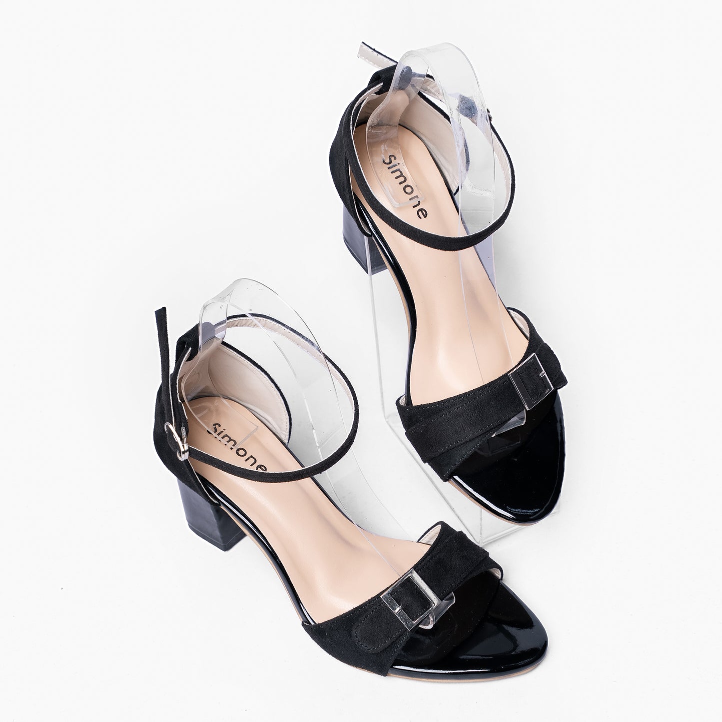 Ladies Suede Block Heel Ankle Strap Sandals