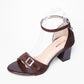 Ladies Suede Block Heel Ankle Strap Sandals