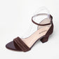 Ladies Ankle Strap Box Heel Sandal