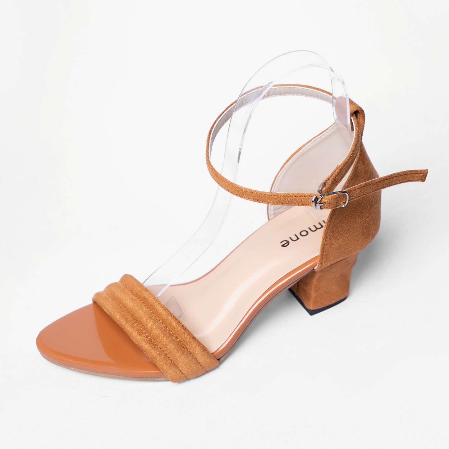 Ladies Ankle Strap Box Heel Sandal