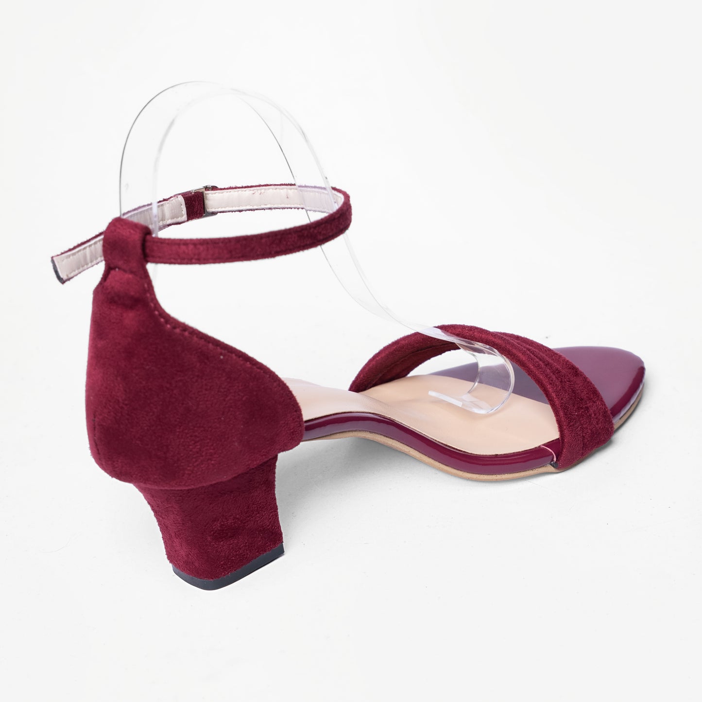 Ladies Ankle Strap Box Heel Sandal