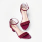 Ladies Ankle Strap Box Heel Sandal