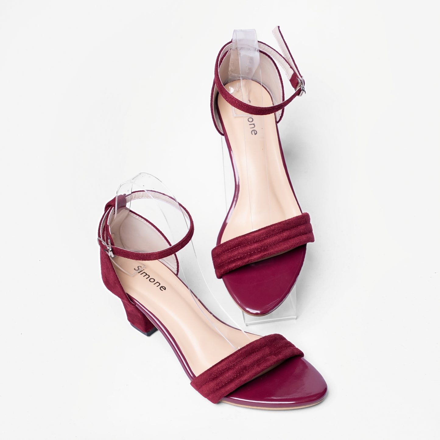 Ladies Ankle Strap Box Heel Sandal