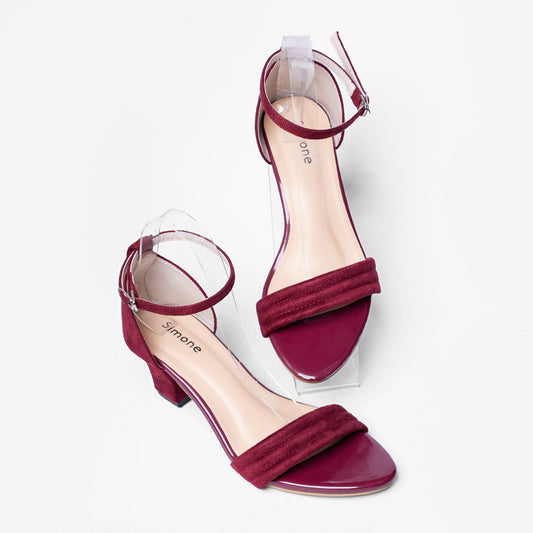 Ladies Ankle Strap Box Heel Sandal