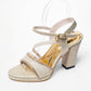Ladies Glitter Platform Box Heel Party Sandal