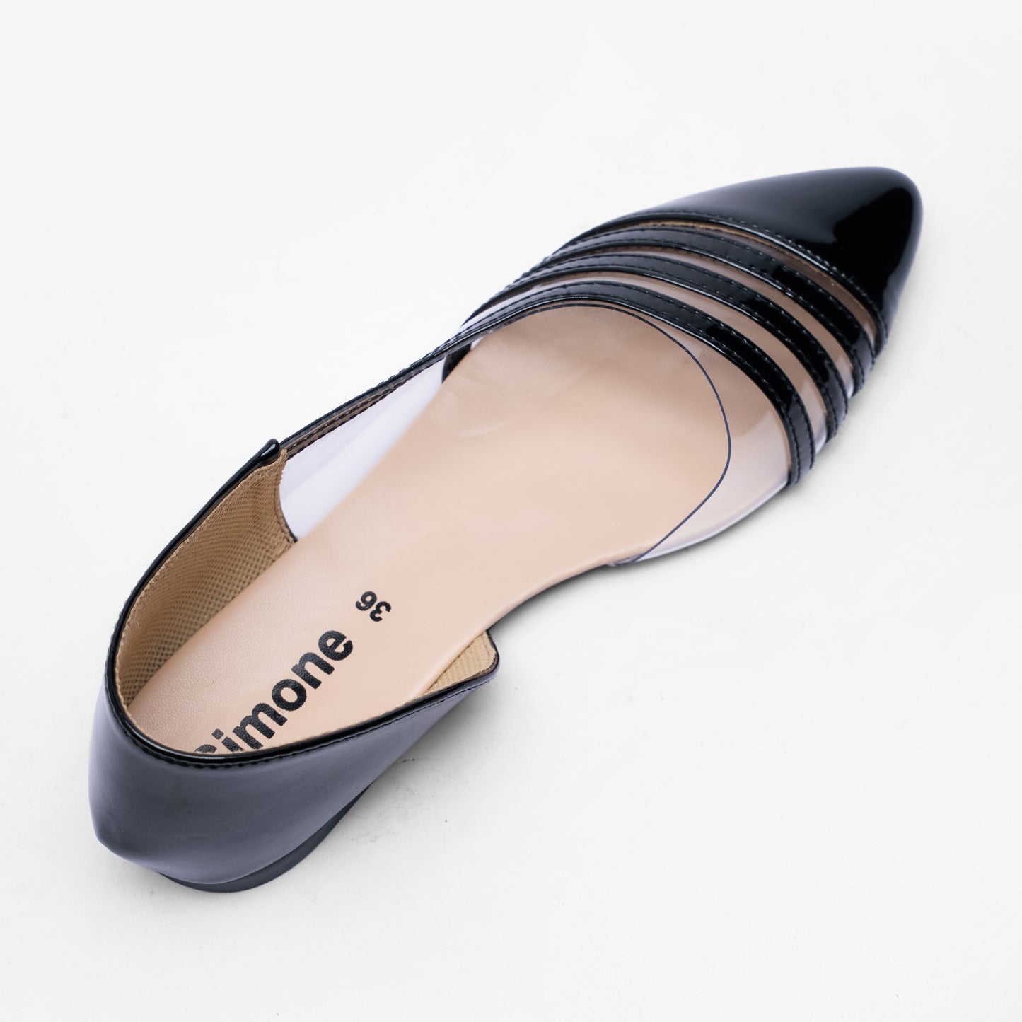 Ladies D'Orsay Striped Transparent Court Shoe