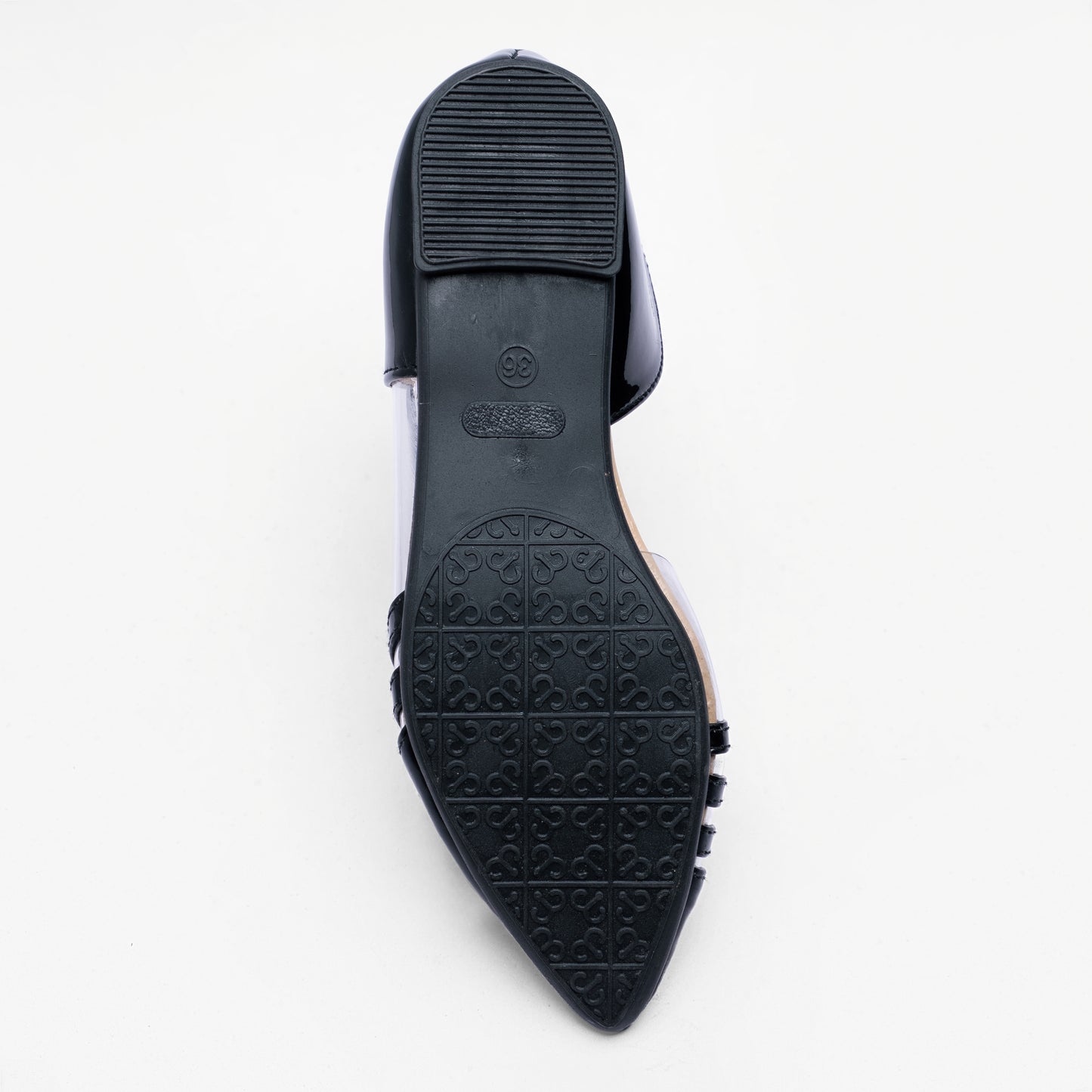 Ladies D'Orsay Striped Transparent Court Shoe