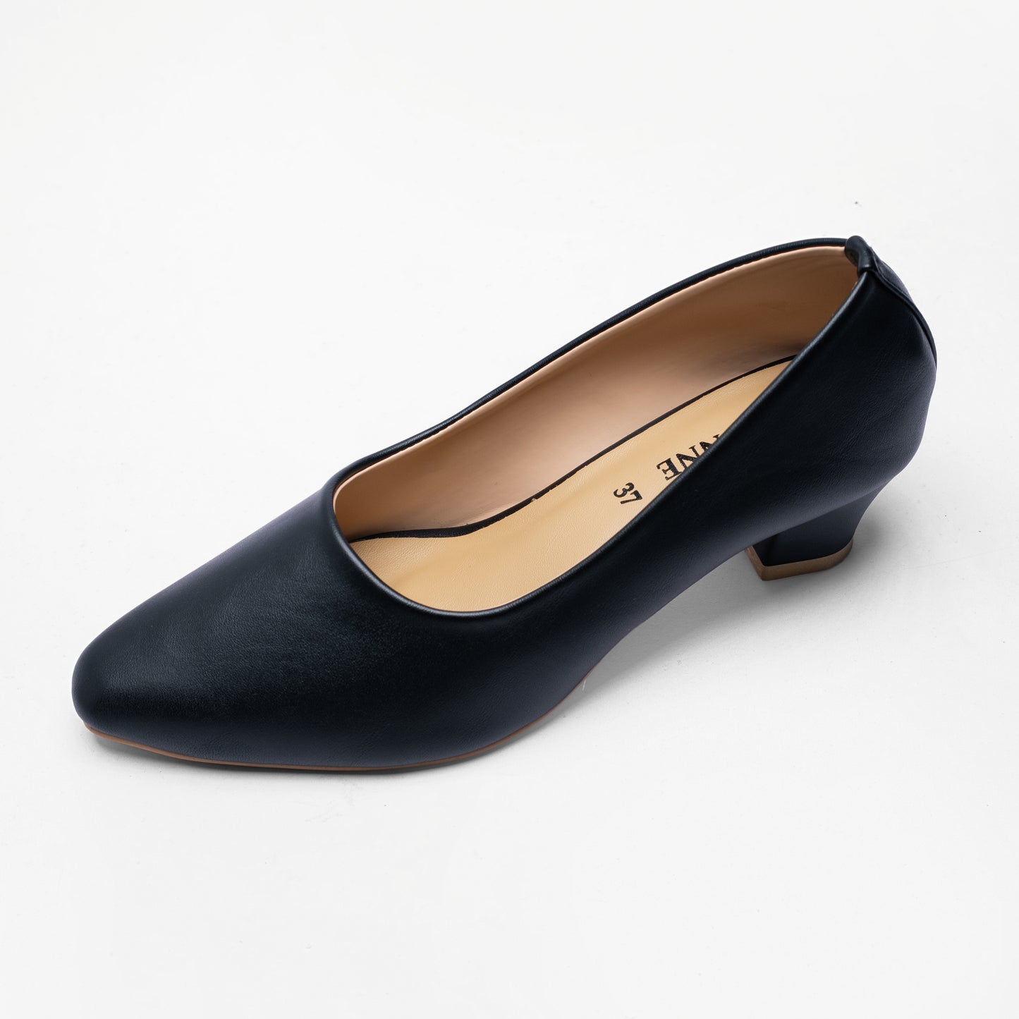 Ladies Box Heel Court Shoe