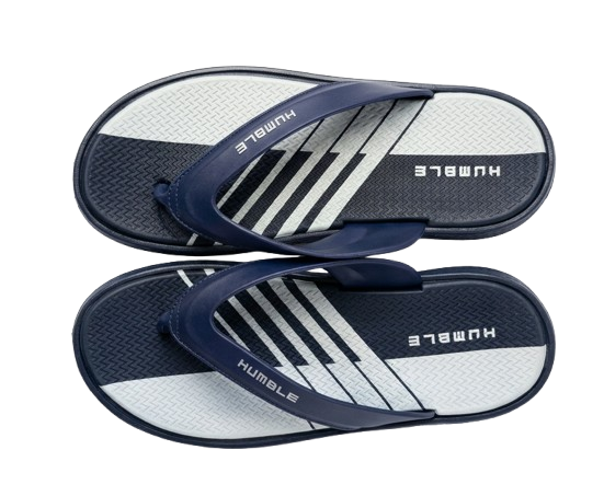 Men's Casual Two-Strap Rubber Sandal – Navy Blue