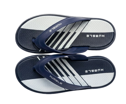 Men's Casual Two-Strap Rubber Sandal – Navy Blue
