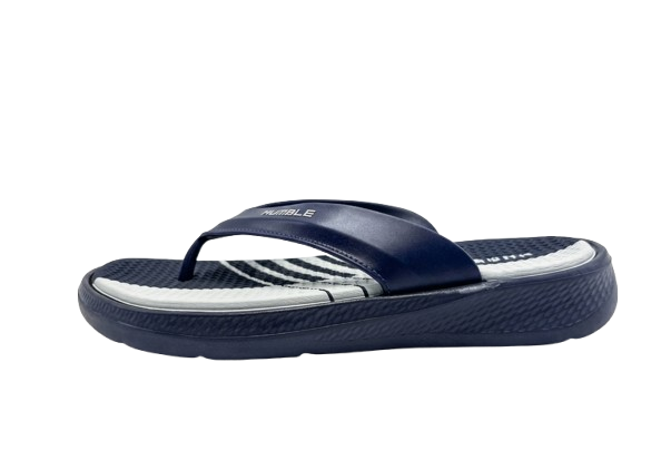 Men's Casual Two-Strap Rubber Sandal – Navy Blue