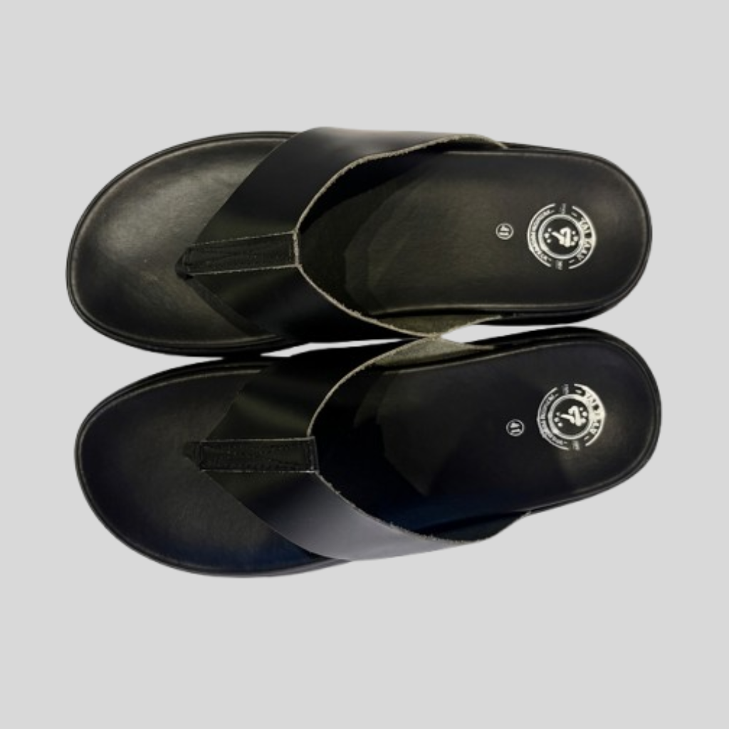 Men's Genuine Leather Sandals – Black