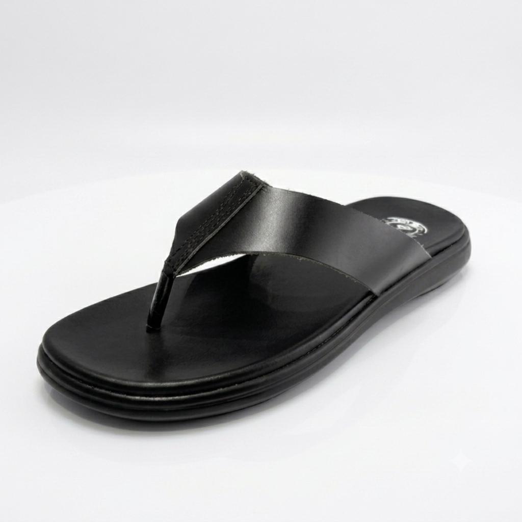 Men's Genuine Leather Sandals – Black