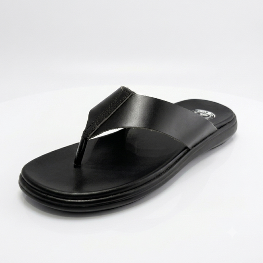 Men's Genuine Leather Sandals – Black