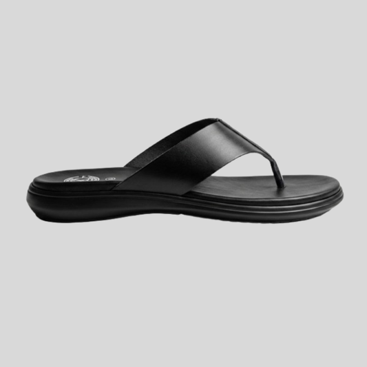 Men's Genuine Leather Sandals – Black