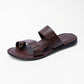 LEONE Men's Premium Leather Two-Strap Sandals