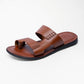 LEONE Men's Premium Leather Two-Strap Sandals