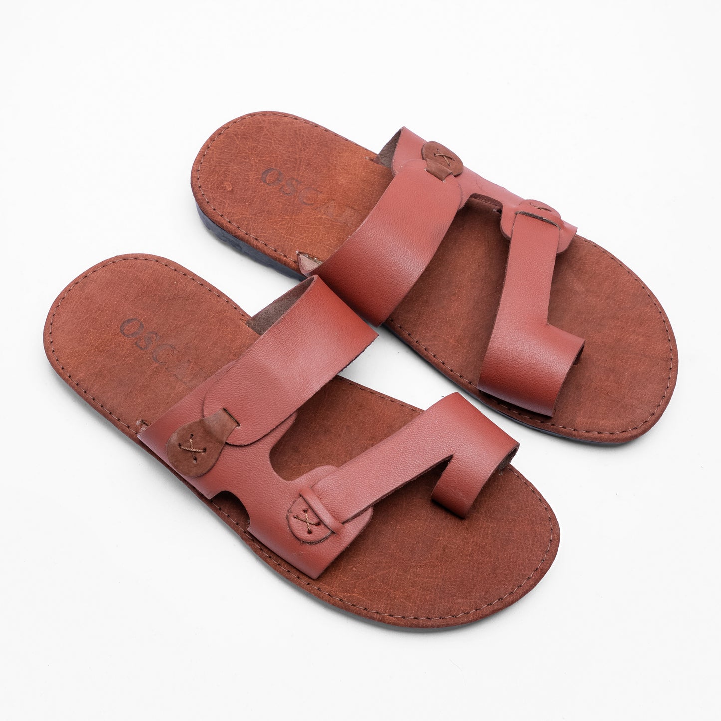 Men's Leather Two-Strap Sandals
