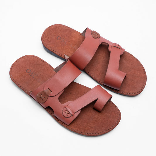 Men's Leather Two-Strap Sandals