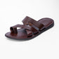 LEONE Men's Genuine Leather Cross-Strap Sandals