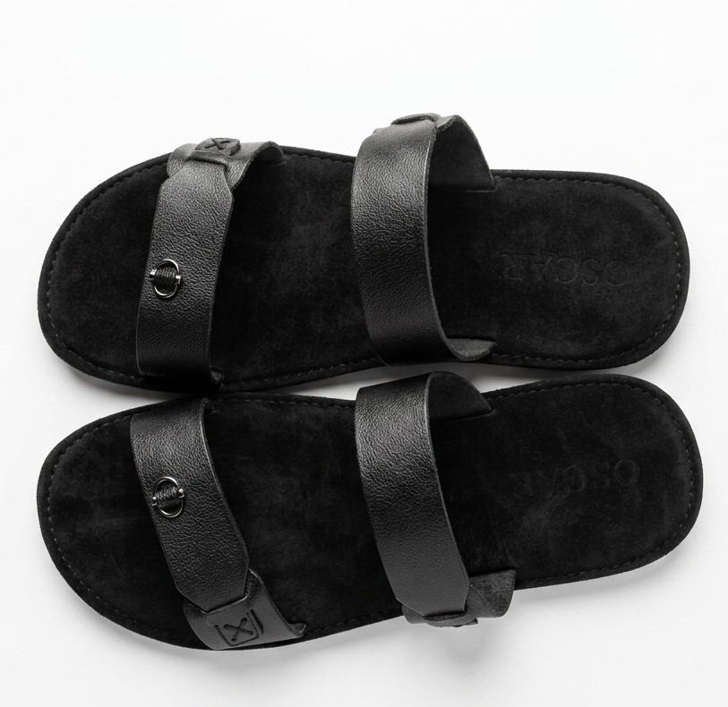 Men's Casual Two-Strap Leather Sandals