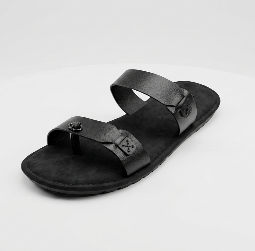 Men's Casual Two-Strap Leather Sandals